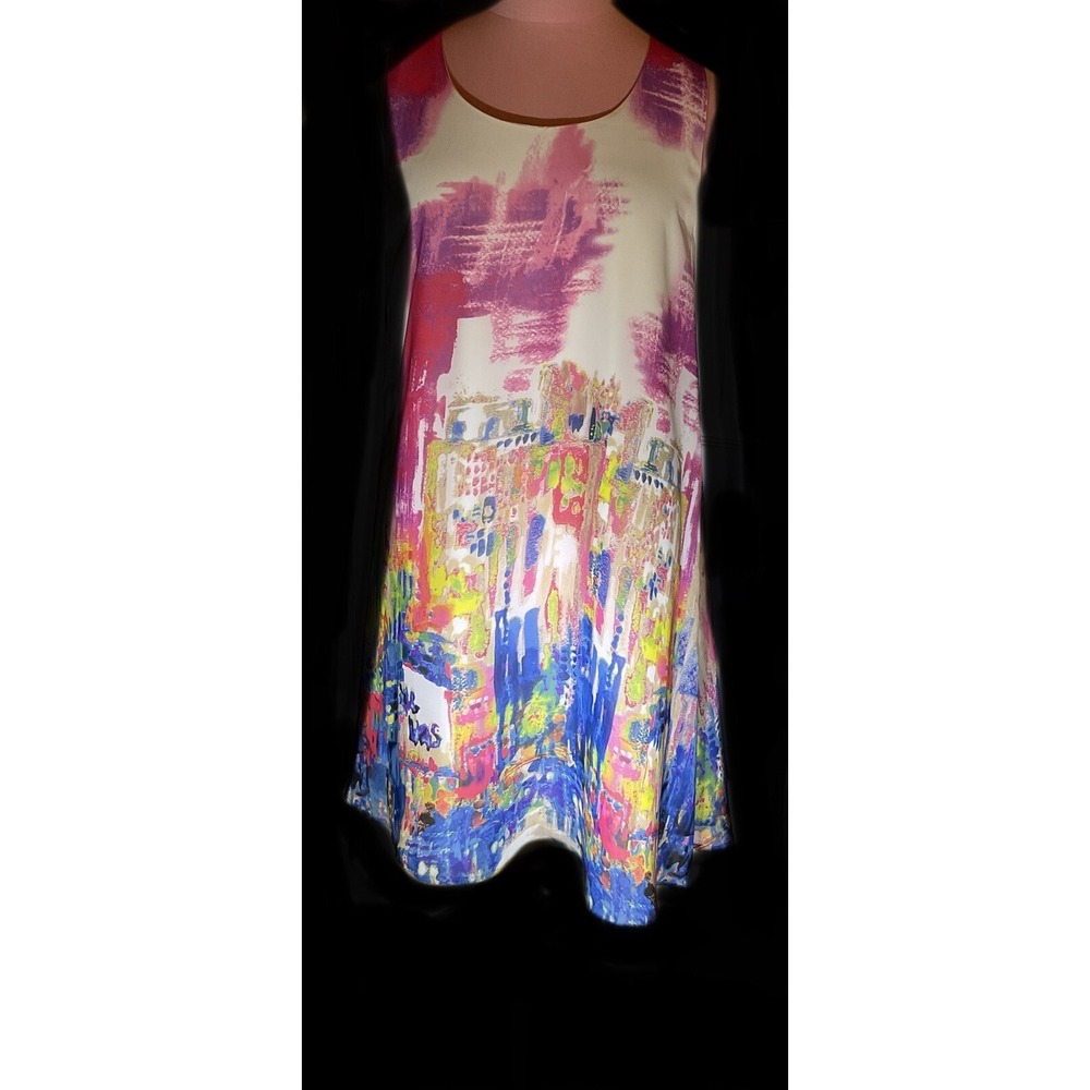 Camille Flowy & Flirty Dress Floral Print Sleeveless Sz Med
